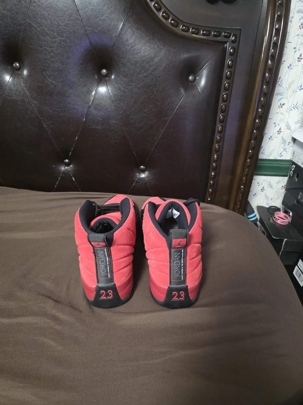 Men's Red and Black High-Top Athletic Shoes